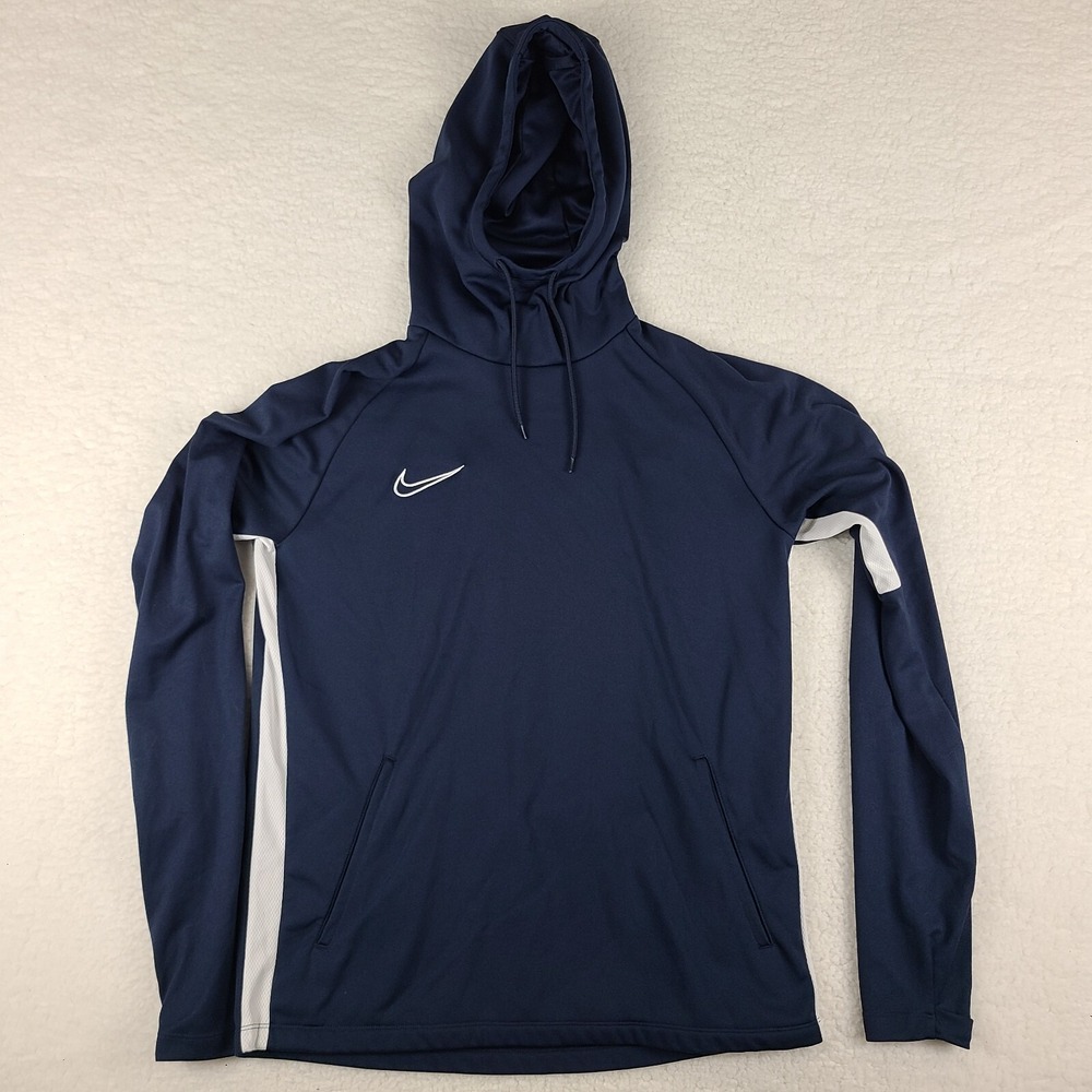 Nike Hoodie Mens Medium Navy‎ Blue Dri Fit Sweater Activewear